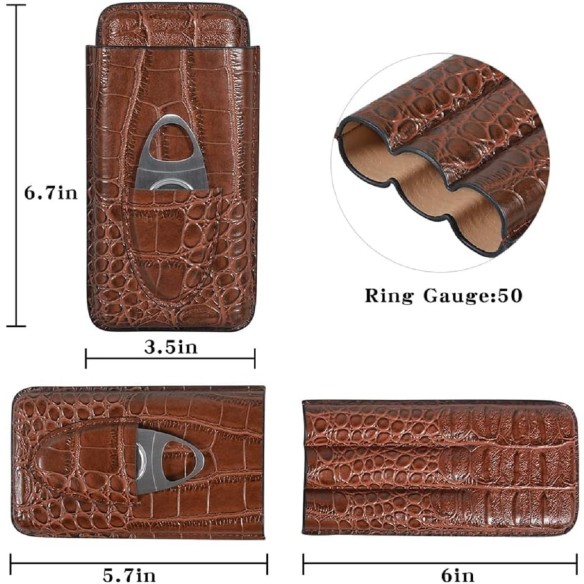 Krokodil-Leder-Etui-fuer-3-Zigarren-Masse
