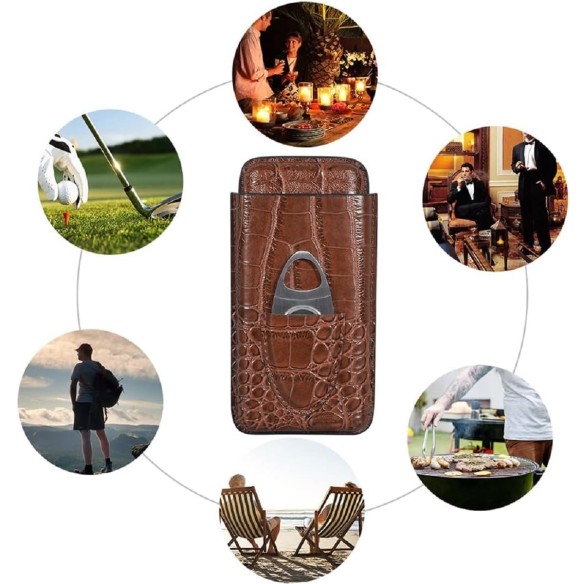 Krokodil-Leder-Etui-fuer-3-Zigarren-Reise