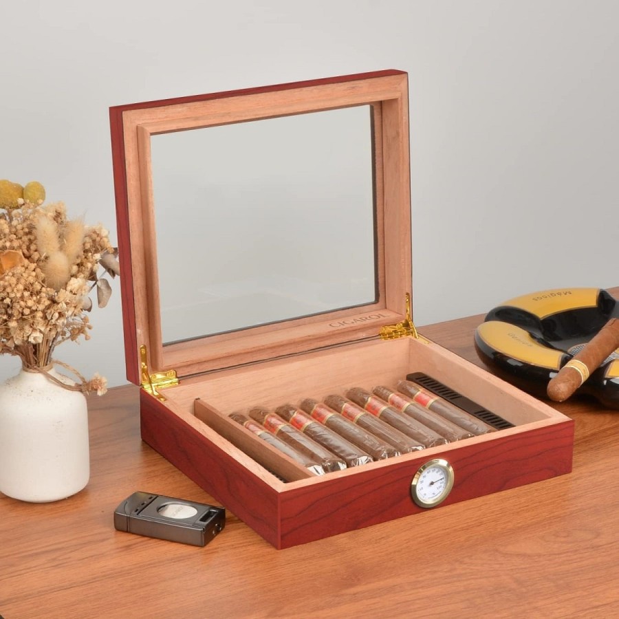 Zigarren-Humidor-mit-Befeuchter-und-Hygrometer-fuer-15-30-Zigarren-5
