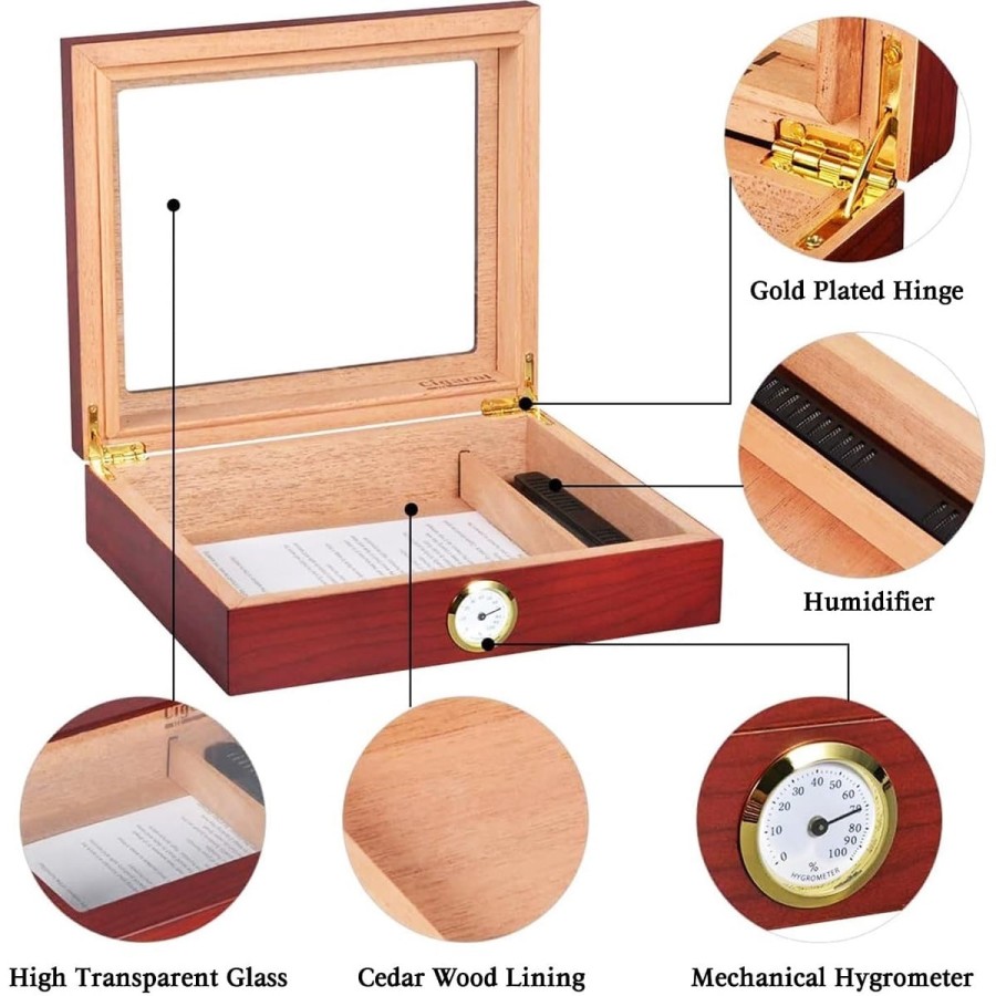 Zigarren-Humidor-mit-Befeuchter-und-Hygrometer-fuer-15-30-Zigarren-4
