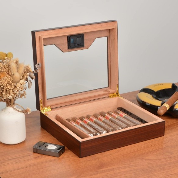 Zigarren-Humidor-mit-Befeuchter-und-Digital-Hygrometer-fuer-25-35-Zigarren-3