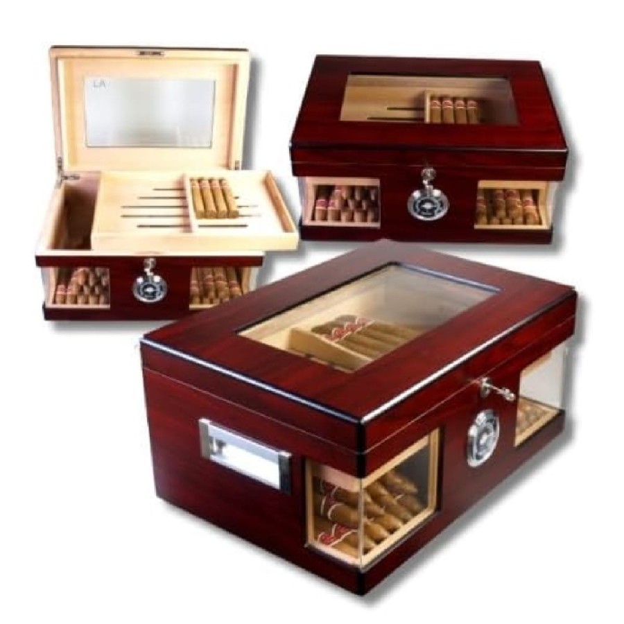 Zigarren-Humidor-mit-Kristallglas-Befeuchter-und-Hygrometer-bis-100-Zigarren-2