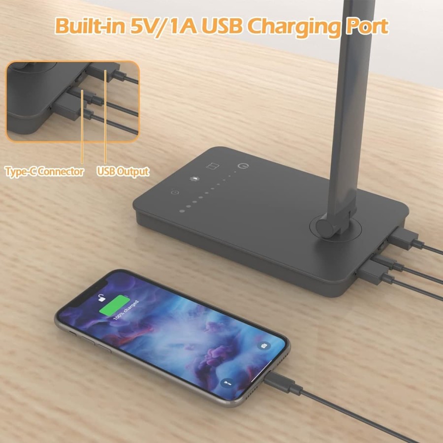 Rednerpult-Schreibtischlampe-LED-Dimmbar-5-Farben-10-Helligkeitsstufen-USB-Ladeanschluss-4