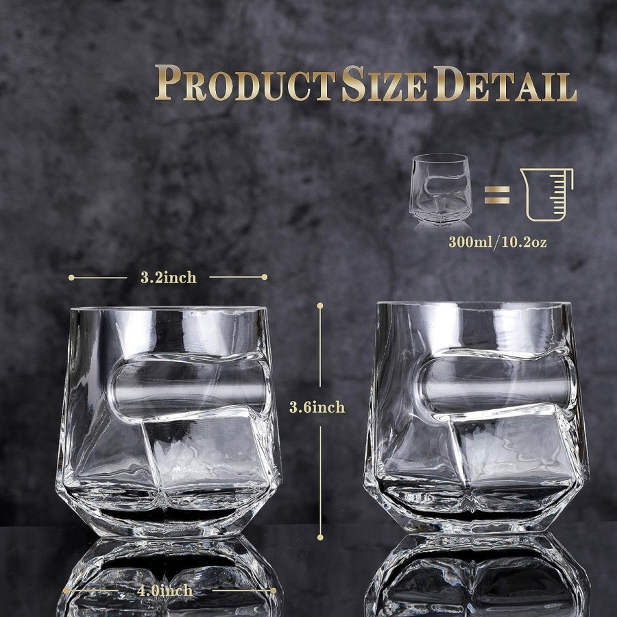 Kristall-Whiskyglaeser-mit-Zigarrenhalter-Eiswuerfel-Eiszange-aus-Edelstahl-2
