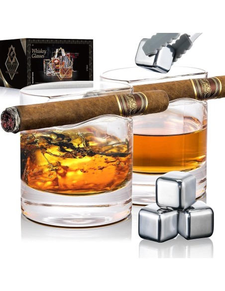 Zigarren-Whiskyglaeser-mit-Zigarrenhalter-Eiswuerfel-Eiszange-aus-Edelstahl-1