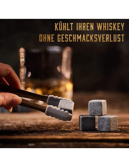 Kristall-Whiskyglaeser-mit-Untersetzer-Eiswuerfel-Eiszange-aus-Edelstahl-Geschenkset-Holzkiste-3