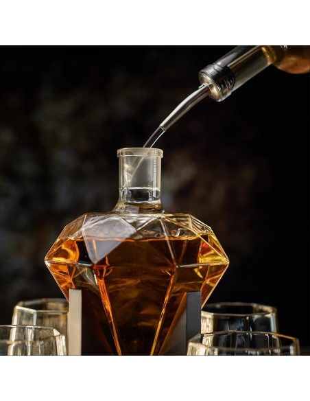 Kristall-Diamant-Whisky-Karaffe-inkl.-4-Whisky-Glaeser-4-Whisky-Steine-Ausgiesser-5
