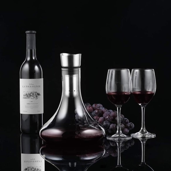 Wein-Dekanter-Kristallglas-Dekantierer-mit-Aerator-Beluefter-Filter-tropffreies-Eingiessen-3