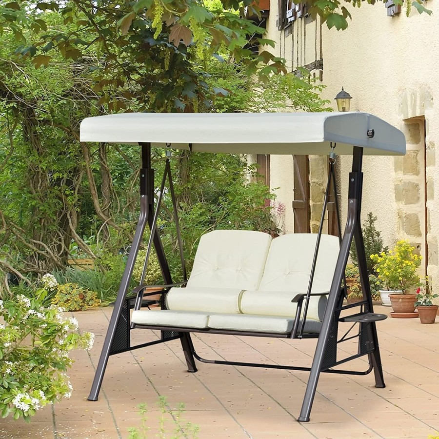 Luxus-Hollywoodschaukel-abnehmbare-Kissen-verstellbarem-Baldachin-Stahlrahmen-farbig-gepulvert-6