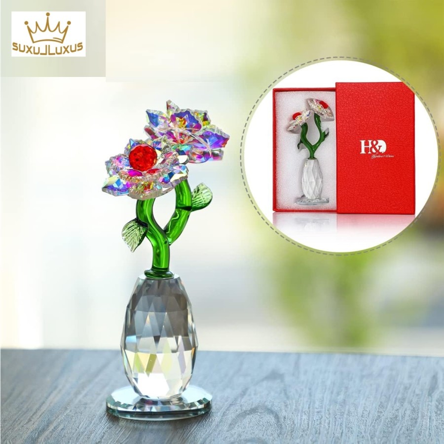 Kristallglas-Glasblume-Regenbogen-Bluetenblaetter-Traumblume-Sammlerstueck-5