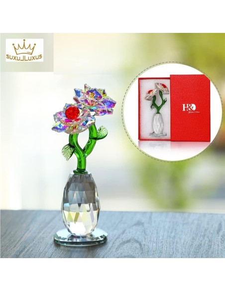 Kristallglas-Glasblume-Regenbogen-Bluetenblaetter-Traumblume-Sammlerstueck-5