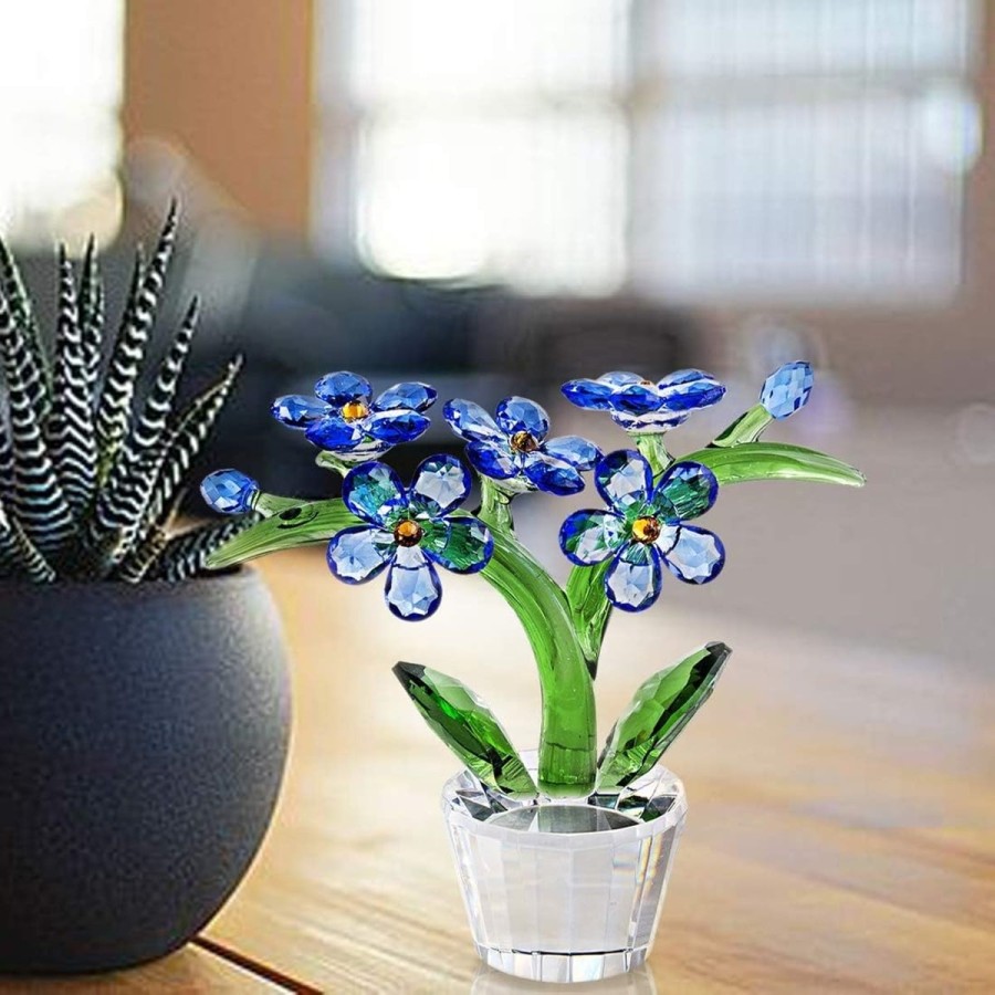Kristallglas-Vergissmeinnicht-Blume-Traumblume-Sammlerstueck-6