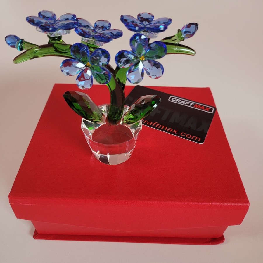 Kristallglas-Vergissmeinnicht-Blume-Traumblume-Sammlerstueck-3