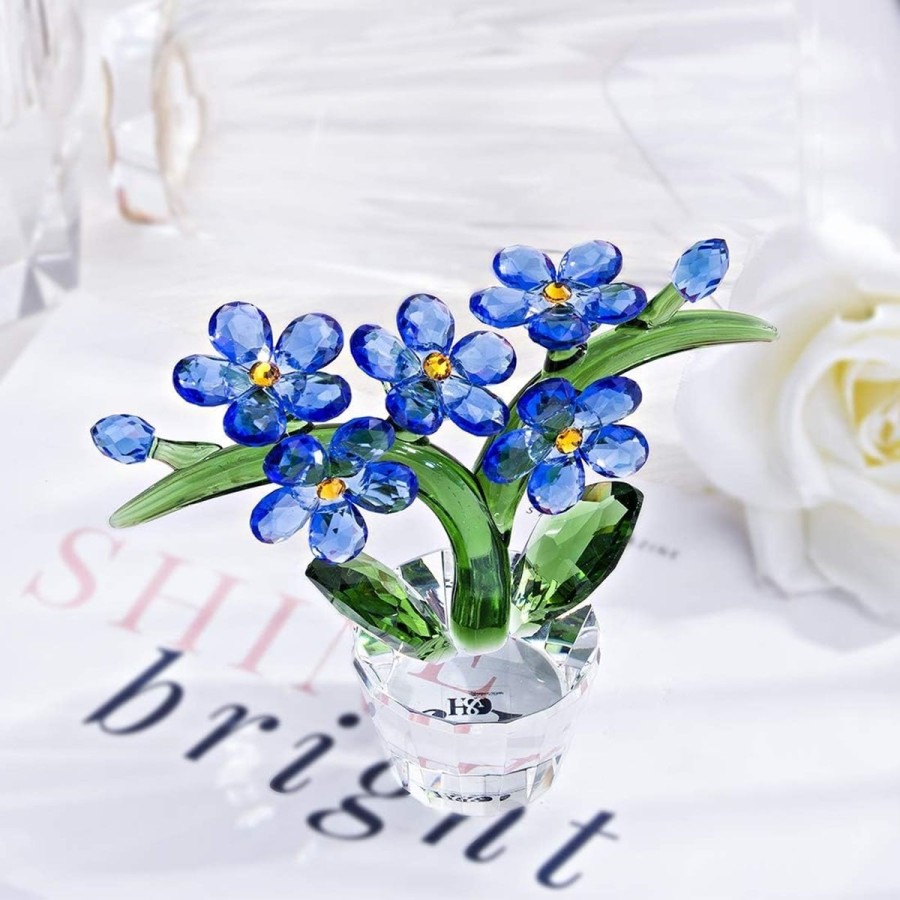 Kristallglas-Vergissmeinnicht-Blume-Traumblume-Sammlerstueck-4