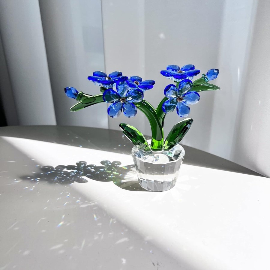 Kristallglas-Vergissmeinnicht-Blume-Traumblume-Sammlerstueck-3