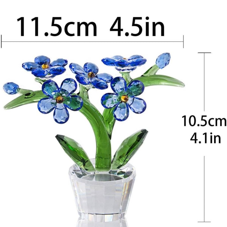 Kristallglas-Vergissmeinnicht-Blume-Traumblume-Sammlerstueck-5