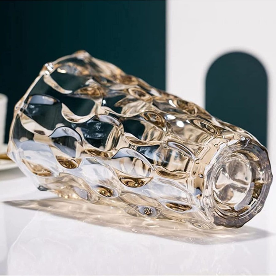 Bernstein-gold-Glas-Blumenvase-handgefertigt-aus-Kristallglas-2