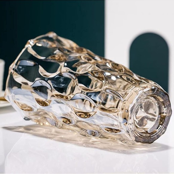 Bernstein-gold-Glas-Blumenvase-handgefertigt-aus-Kristallglas-2