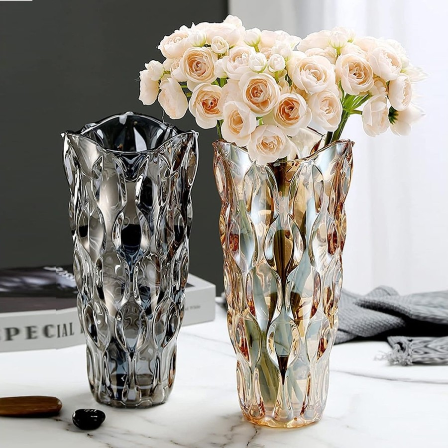 Bernstein-gold-Glas-Blumenvase-handgefertigt-aus-Kristallglas-3