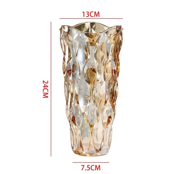Bernstein-gold-Glas-Blumenvase-handgefertigt-aus-Kristallglas-7