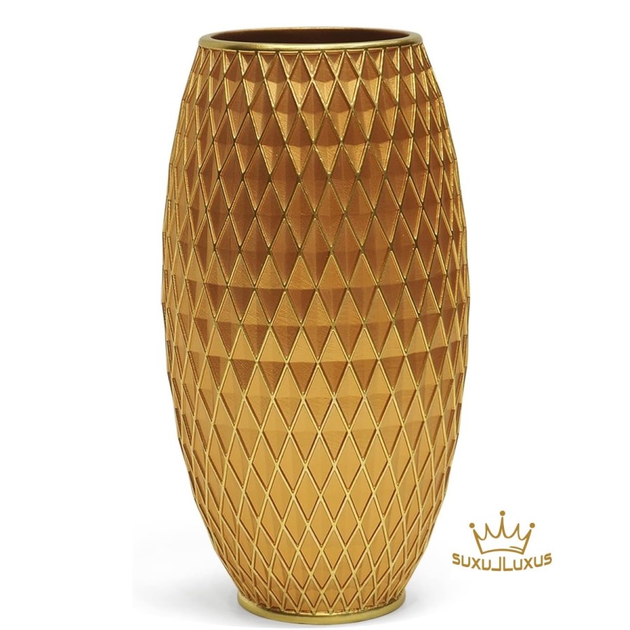DiamontGold-Blumenvase-Diamantmuster-handgefertigt-handbemalt-1