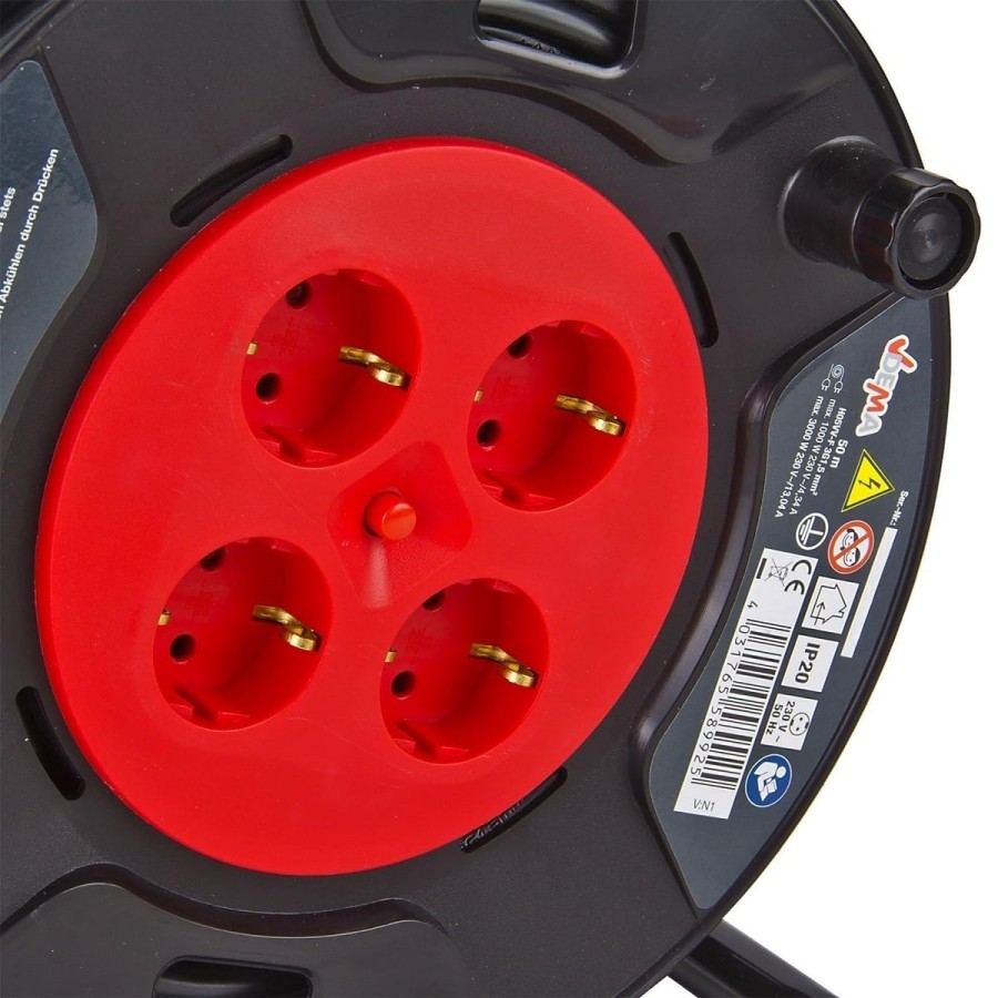 CRAFTMAX-Kabeltrommel-Verlaengerungskabel-Kabel-50-m-H05VV-F-3G15-3x15-IP20-mit-4-Steckdosen-4