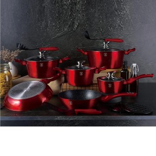 CRAFTMAX-Luxus-Aluminium-Kochgeschirr-15-teiliges-Set-inkl.-Kuechenwerkzeuge-burgunderrot-metallic-1 2