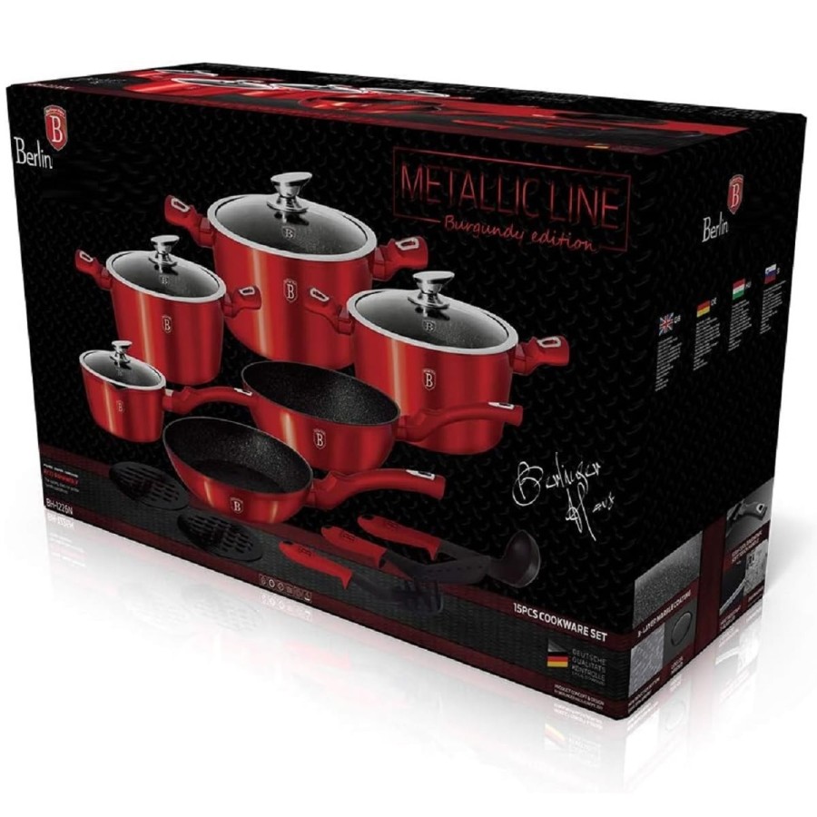 Luxus-Aluminium-Kochgeschirr-15-teiliges-Set-inkl.-Kuechenwerkzeuge-burgunderrot-5
