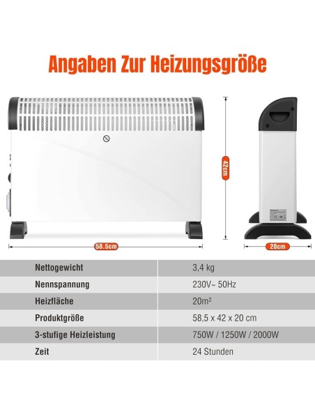 Konvektor-Elektroheizung-Energiesparend-Turbo-Ventilator-24-Stunden-Timer-750W-1250W-2000W-6