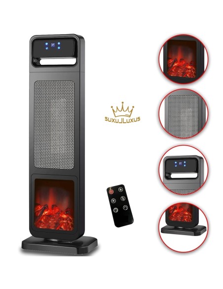 2.100W-Konvektor-Keramikheizer-Oszillation-Heizluefter-mit-12h-Timer-Display-u.-Fernbedienung-Kamin-Holzfeuer-Effekt-4