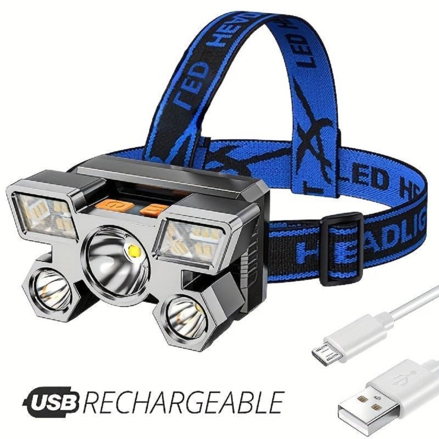 SUPERLIGHT-Kopflampe-mit-integriertem-Akku-4-Modis-mit-5-LEDs-Stirnleuchte-ueber-USB-wiederaufladbar-1
