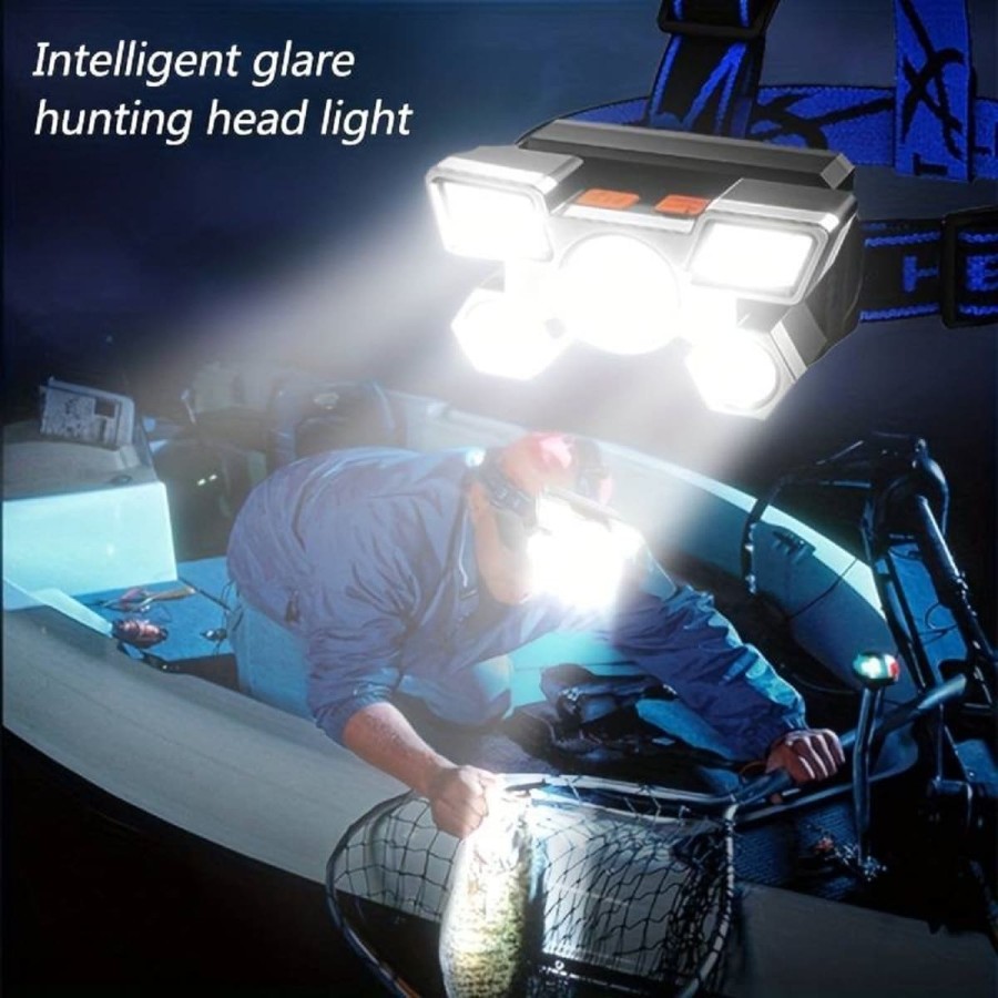 SUPERLIGHT-Kopflampe-mit-integriertem-Akku-4-Modis-mit-5-LEDs-Stirnleuchte-ueber-USB-wiederaufladbar-2