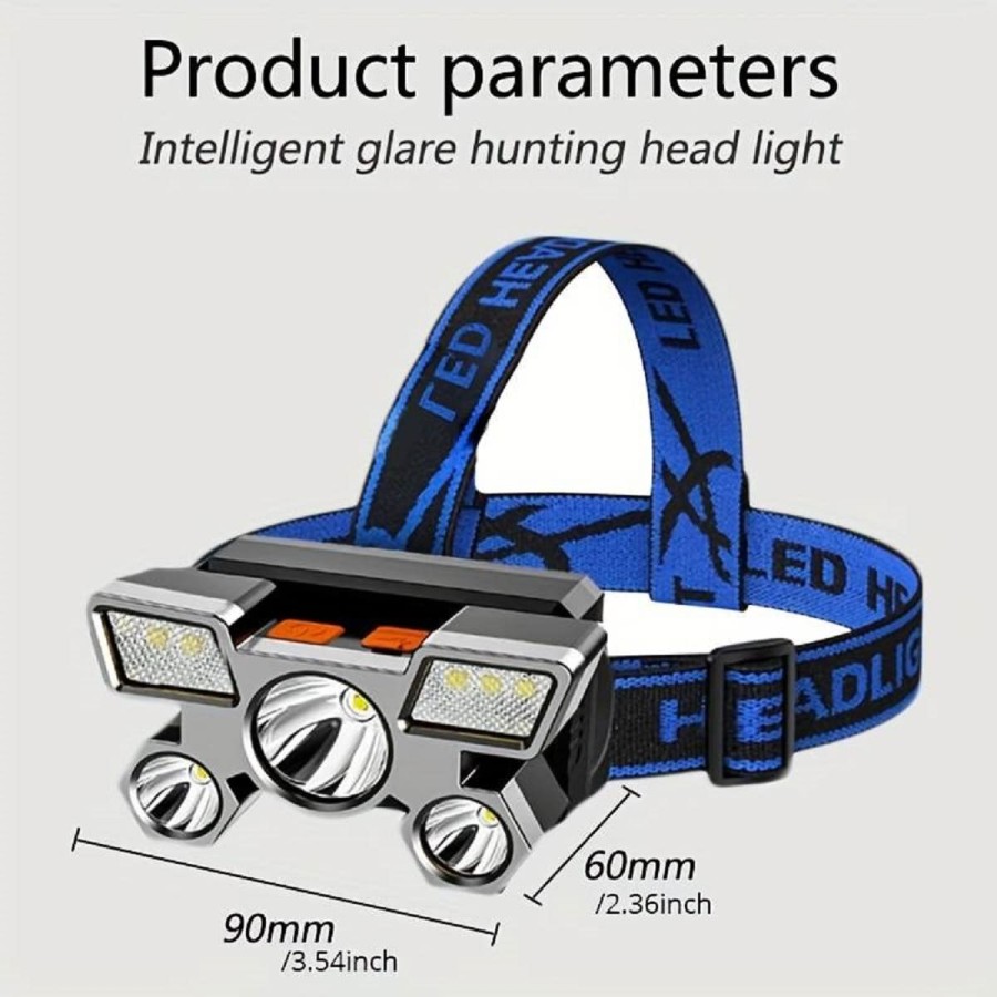 SUPERLIGHT-Kopflampe-mit-integriertem-Akku-4-Modis-mit-5-LEDs-Stirnleuchte-ueber-USB-wiederaufladbar-7