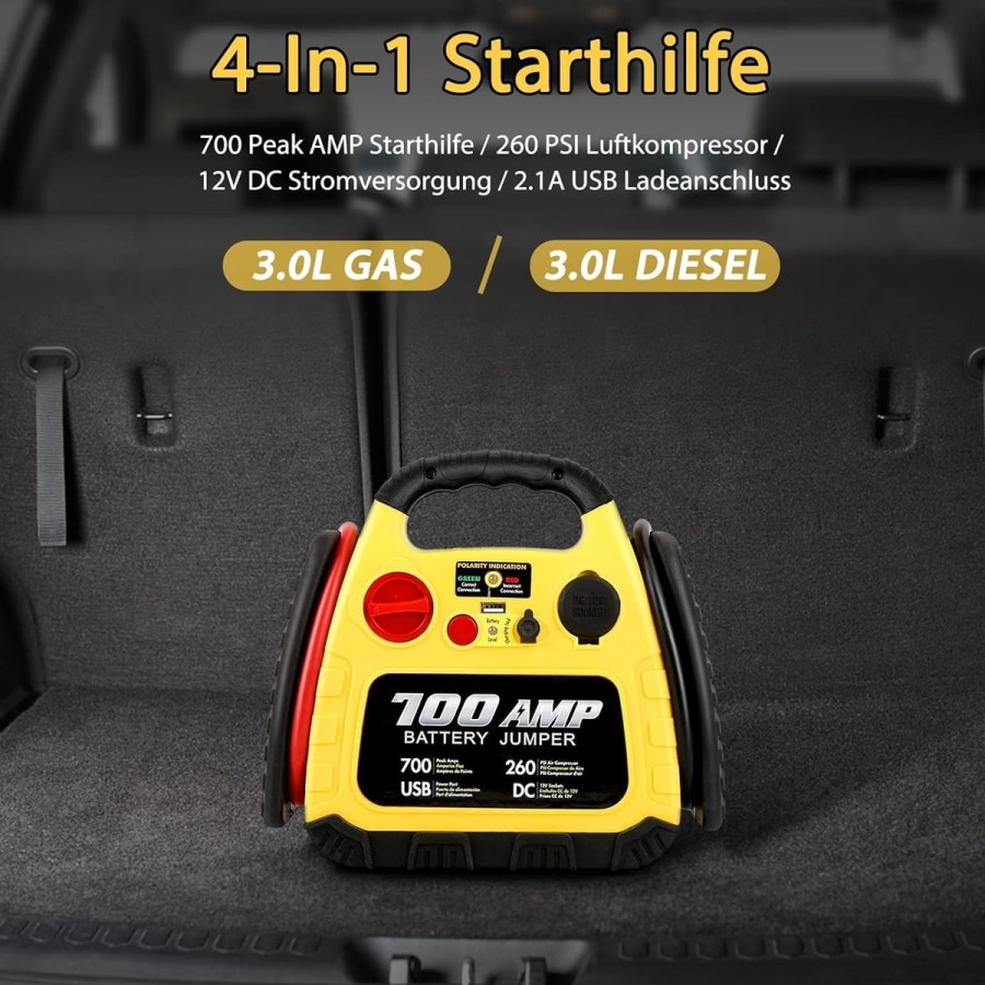 700-Amp-Akku-Booster-mobiles-Starthilfegeraet-12-Volt-260PSI-Kompressor-Arbeitsleuchte-USB-DC-Port-2