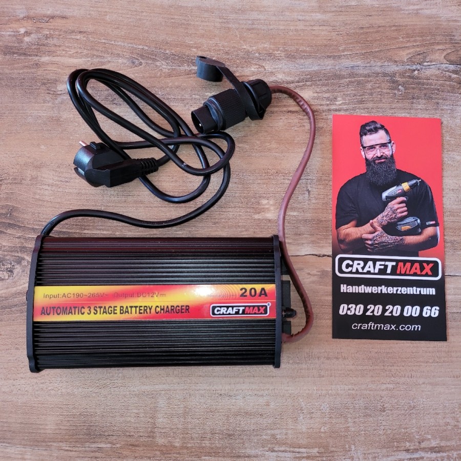 CRAFTMAX-automatic-carger-20A-12Volt-Batterieladegeraet-Schnell-Erhaltungsladung-Anhaenger-Kipper-Elektrohydraulik-1
