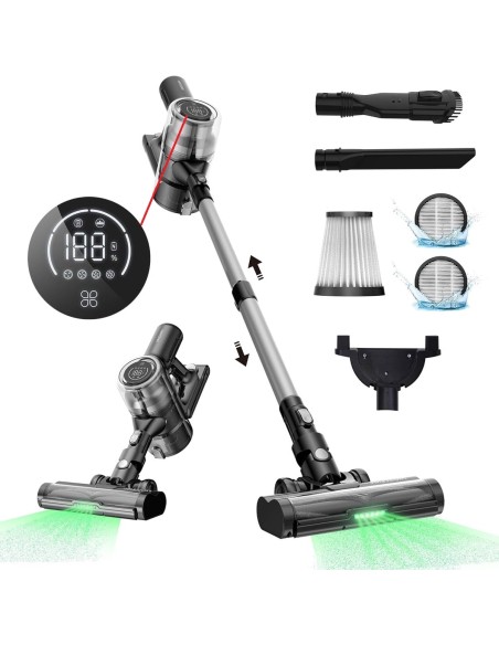 Akku-Staubsauger-mit-Vertect-Licht-35000Pa-kabelloser-Stielstaubsauger-mit-Anti-Tangle-Rollenbuerste-u.-Wandhalterung-120W