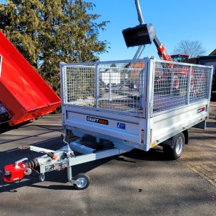 CRAFTMAX-CLASSIC-1350-ALU-Pritschenhochlader-2.30×1.50×0.30m-Welldrahtgitteraufsatz-1 2