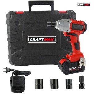 CRAFTMAX-Akku-Schlagschrauber-20V-Li-Ion-400-Nm-Akku-Ladegeraet-Koffer