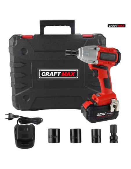 CRAFTMAX-Akku-Schlagschrauber-20V-Li-Ion-400-Nm-Akku-Ladegeraet-Koffer