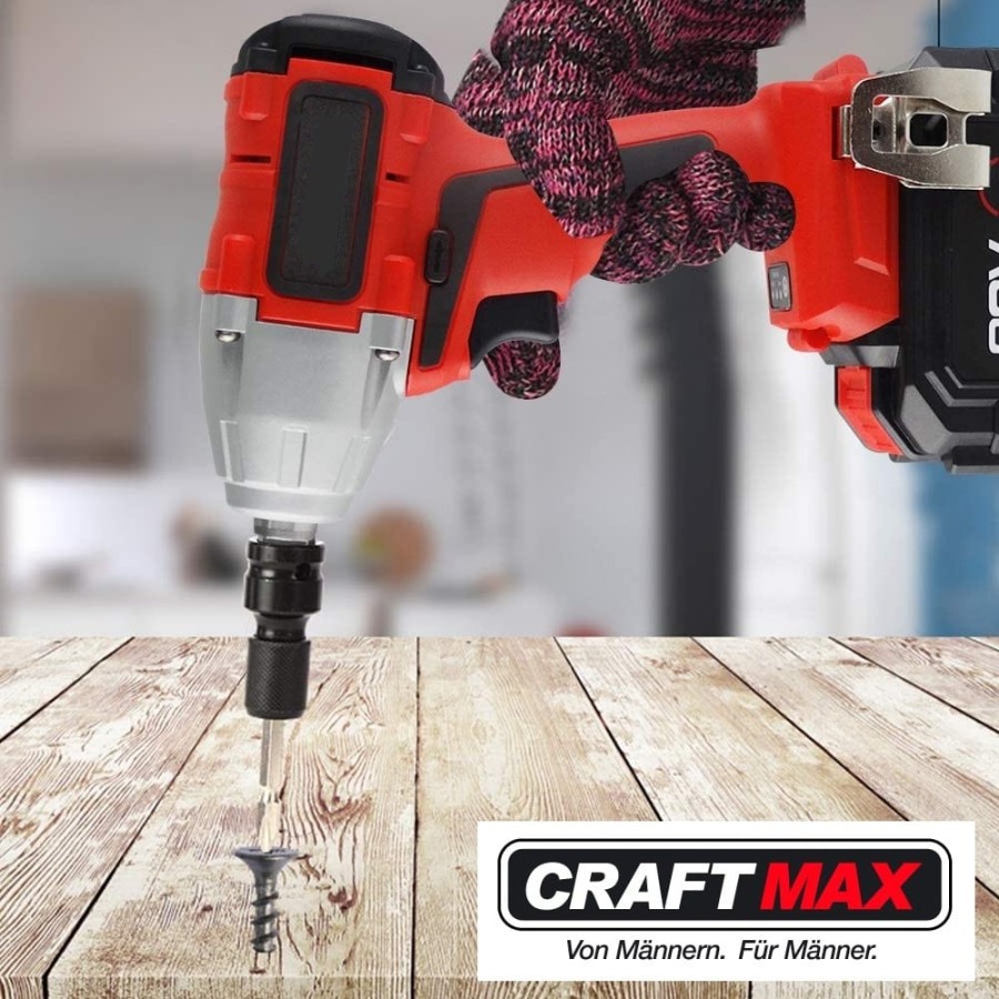 CRAFTMAX-Akku-Schlagschrauber-20V-Li-Ion-400-Nm-Akku-Ladegeraet-Koffer-5