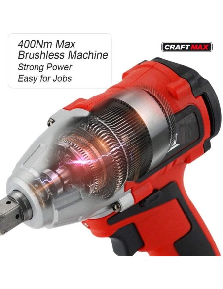 CRAFTMAX-Akku-Schlagschrauber-20V-Li-Ion-400-Nm-Akku-Ladegeraet-Koffer-3
