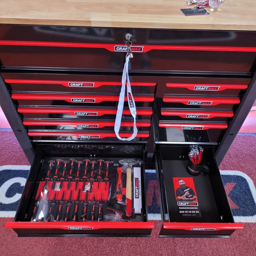 CRAFTMAX-Premium-Werkstattwagen-mit-12-Schubfaecher-inkl.-hochwertigem-Werkzeug-9