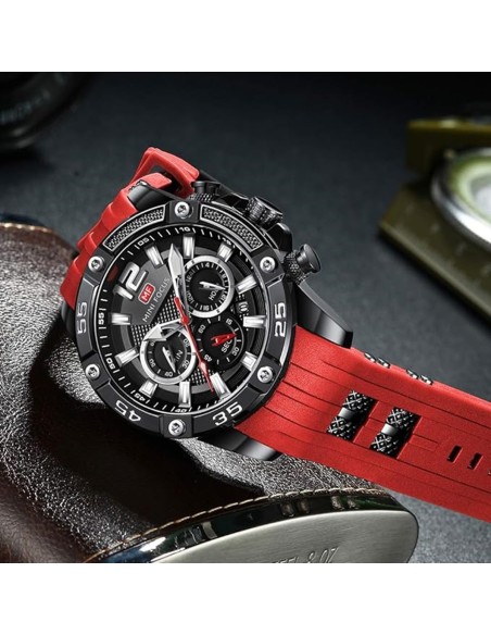 Herren-Multifunktions-Chronograph-mit-Stoppuhr-Datum-Kalender-fluoreszierendes-Ziffernblatt-rot-Silikonarmband-bis-30m-wasserdic