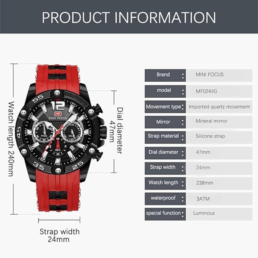 Herren-Multifunktions-Chronograph-mit-Stoppuhr-Datum-Kalender-fluoreszierendes-Ziffernblatt-rot-Silikonarmband-bis-30m-wasserdic