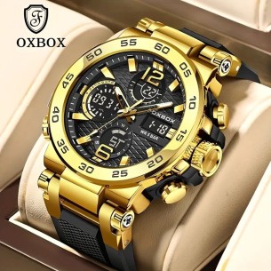 OXBOX-Herren-Luxus-Multifunktions-Chronograph-mit-Stoppuhr-Datum-Kalender-fluoreszierendes-Ziffernblatt-bis-30m-wasserdicht-1 2