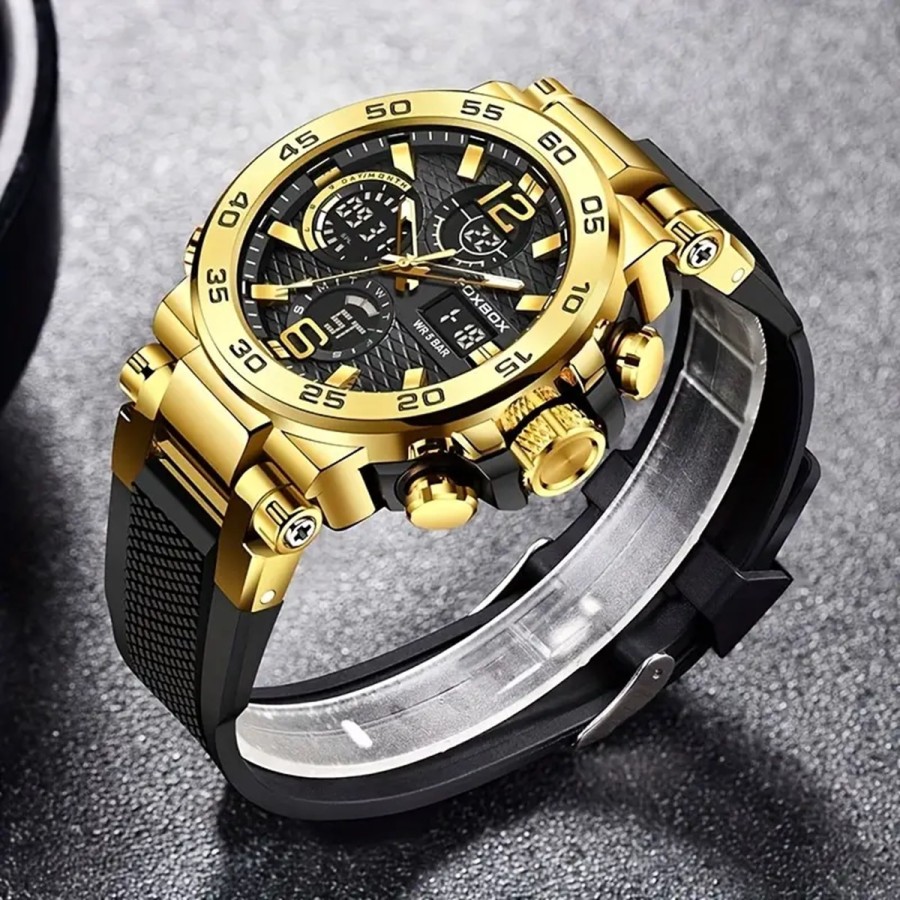 OXBOX-Herren-Luxus-Multifunktions-Chronograph-mit-Stoppuhr-Datum-Kalender-fluoreszierendes-Ziffernblatt-bis-30m-wasserdicht-4