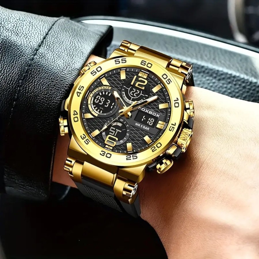 OXBOX-Herren-Luxus-Multifunktions-Chronograph-mit-Stoppuhr-Datum-Kalender-fluoreszierendes-Ziffernblatt-bis-30m-wasserdicht-6