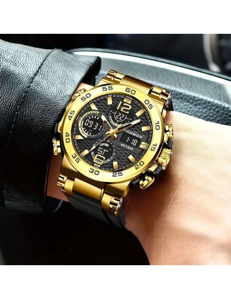 OXBOX-Herren-Luxus-Multifunktions-Chronograph-mit-Stoppuhr-Datum-Kalender-fluoreszierendes-Ziffernblatt-bis-30m-wasserdicht-6