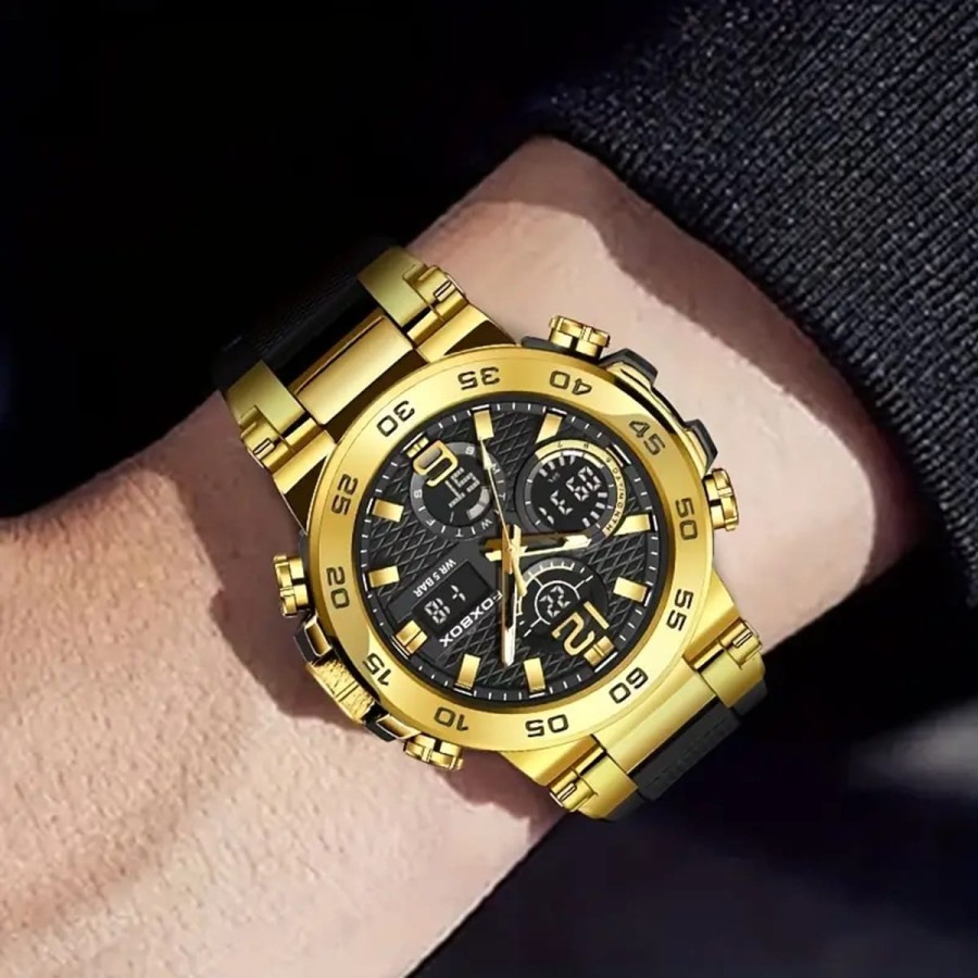 OXBOX-Herren-Luxus-Multifunktions-Chronograph-mit-Stoppuhr-Datum-Kalender-fluoreszierendes-Ziffernblatt-bis-30m-wasserdicht-7