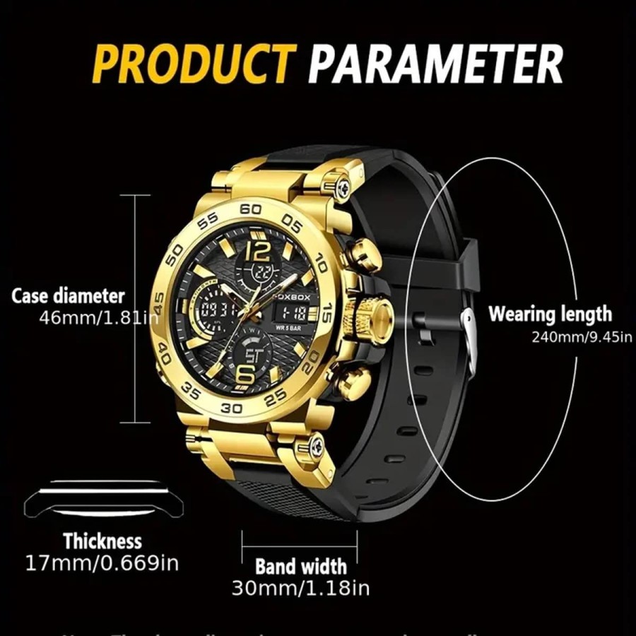 OXBOX-Herren-Luxus-Multifunktions-Chronograph-mit-Stoppuhr-Datum-Kalender-fluoreszierendes-Ziffernblatt-bis-30m-wasserdicht-8
